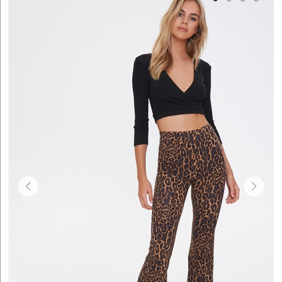 Forever 2 Leopard Flare Pants Small 
